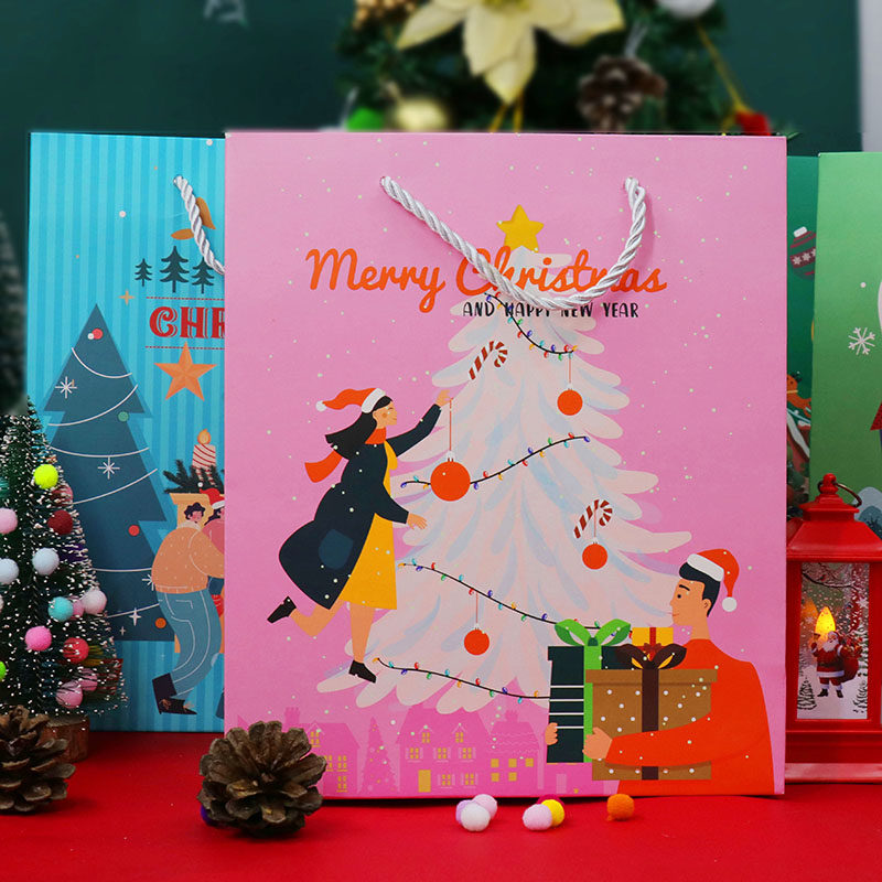 新款圣诞礼物袋精美礼品袋平安夜糖果包装袋伴手礼纸袋小号