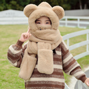 儿童帽子男孩冬季 女童围巾手套一体男童宝宝防风面罩女孩护耳围脖