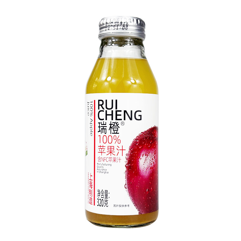 （2件8折）整箱瑞橙 320g 苹果味 果汁饮料 玻璃瓶