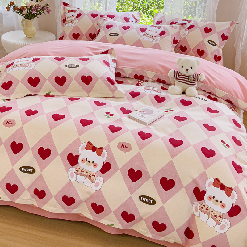 全棉四件套床上用品加厚磨毛被套