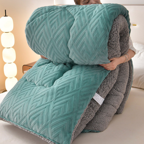 加厚保暖牛奶绒冬被双面绒冬天