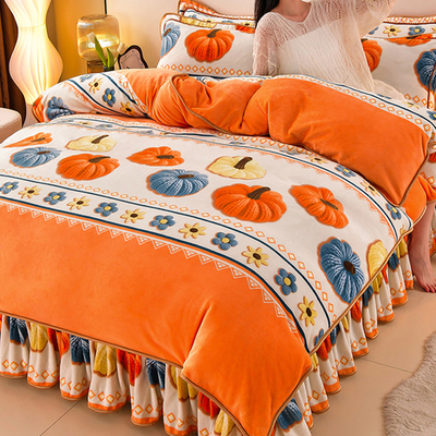 冬天加绒牛奶绒床上四件套2025款