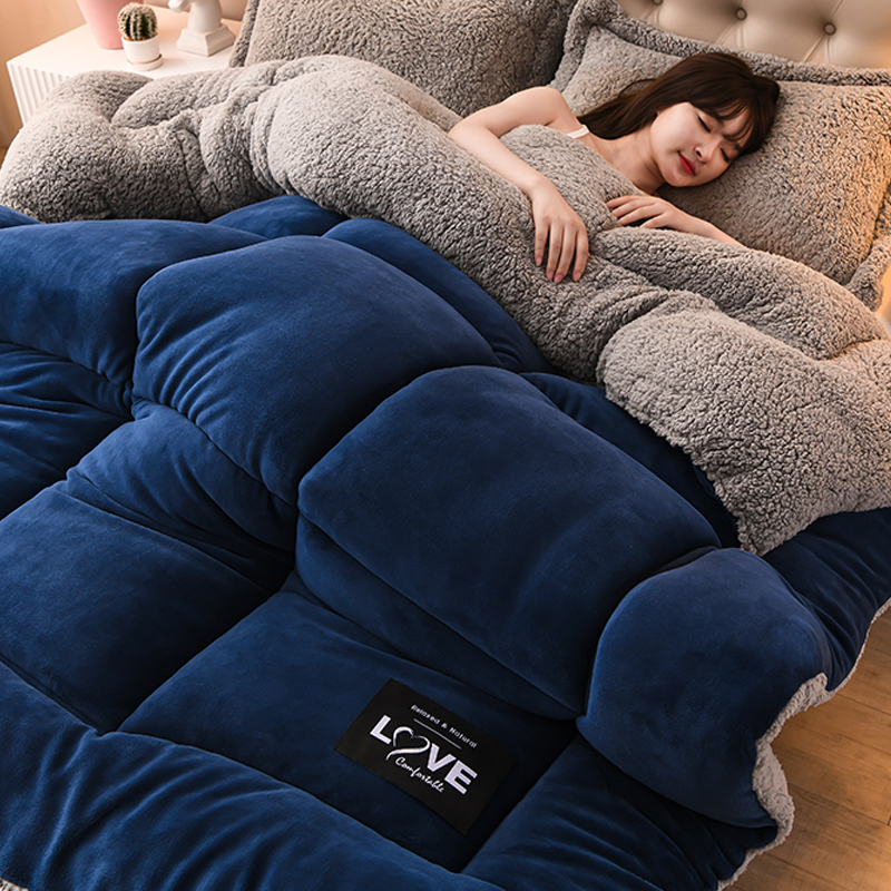 冬季加厚牛奶绒保暖10斤双面绒被