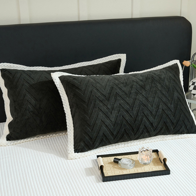 冬天加绒牛奶绒枕套一对装冬季厚