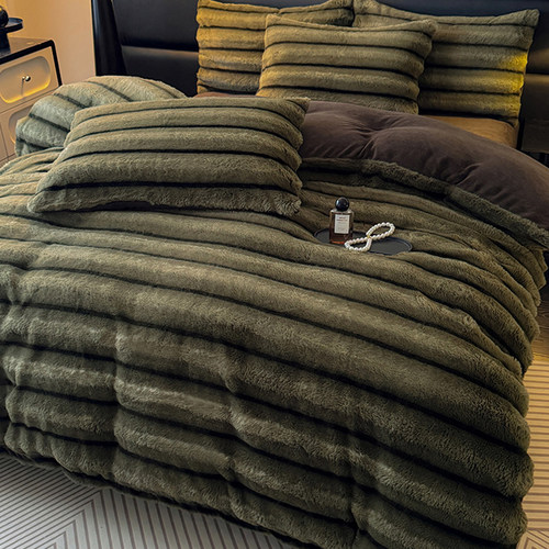 冬季加厚兔毛绒四件套2025新款