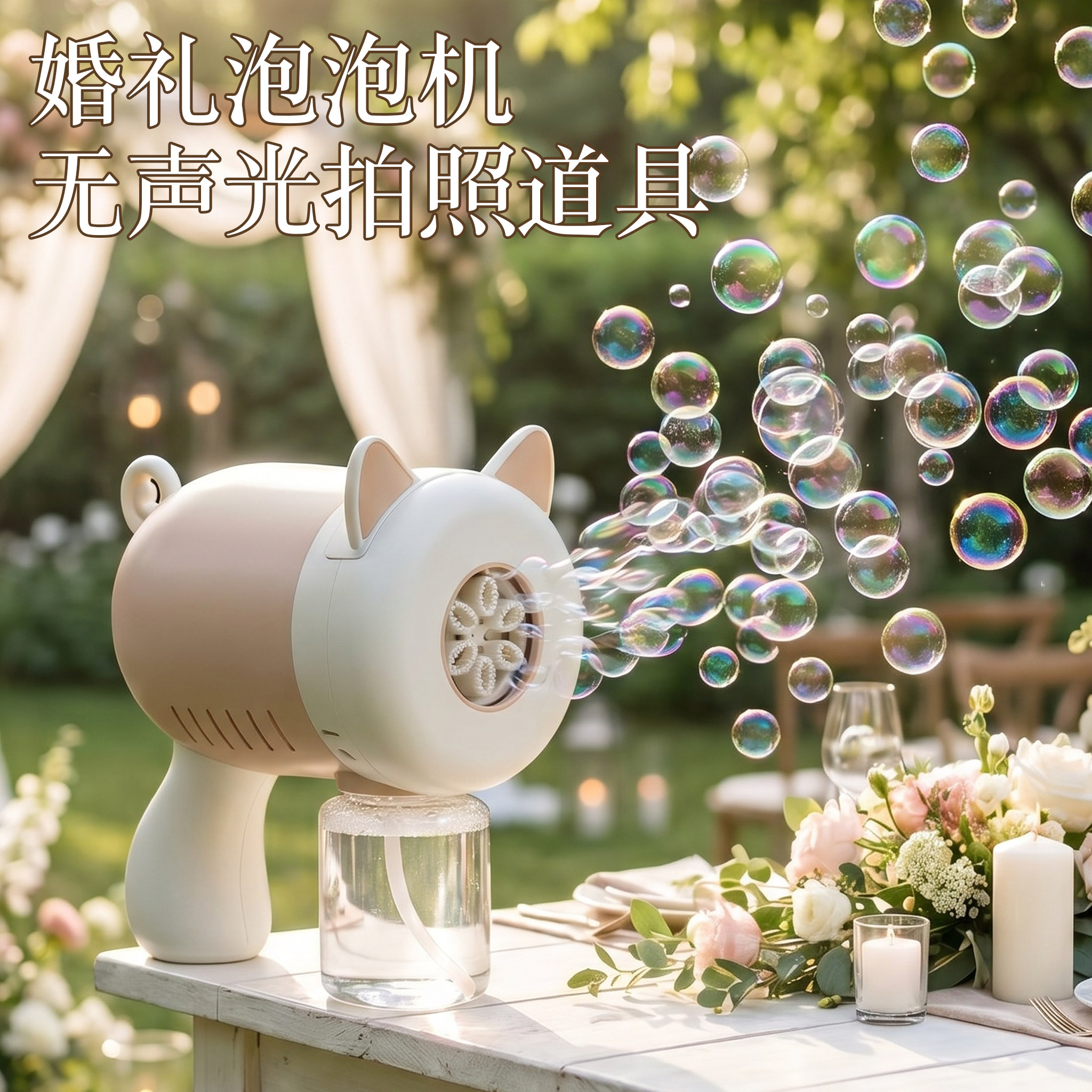 婚礼静音电动泡泡机拍照道具图片