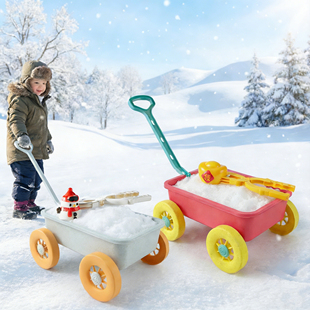 儿童小拉车玩雪工具玩沙小推车拉雪车玩具雪球夹铲装备打雪仗神器