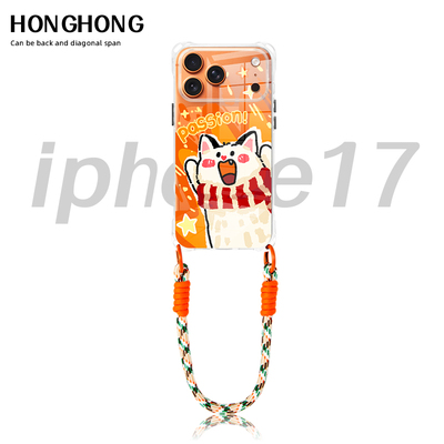 原创passion猫适用iphone17promax手机壳透明创意新款马年mate60苹果16斜挎挂绳华为pura80手提背带15小米14