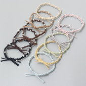 小清新手工编绳珍珠头绳基础打底像皮筋弹力耐用皮圈发绳发圈百搭