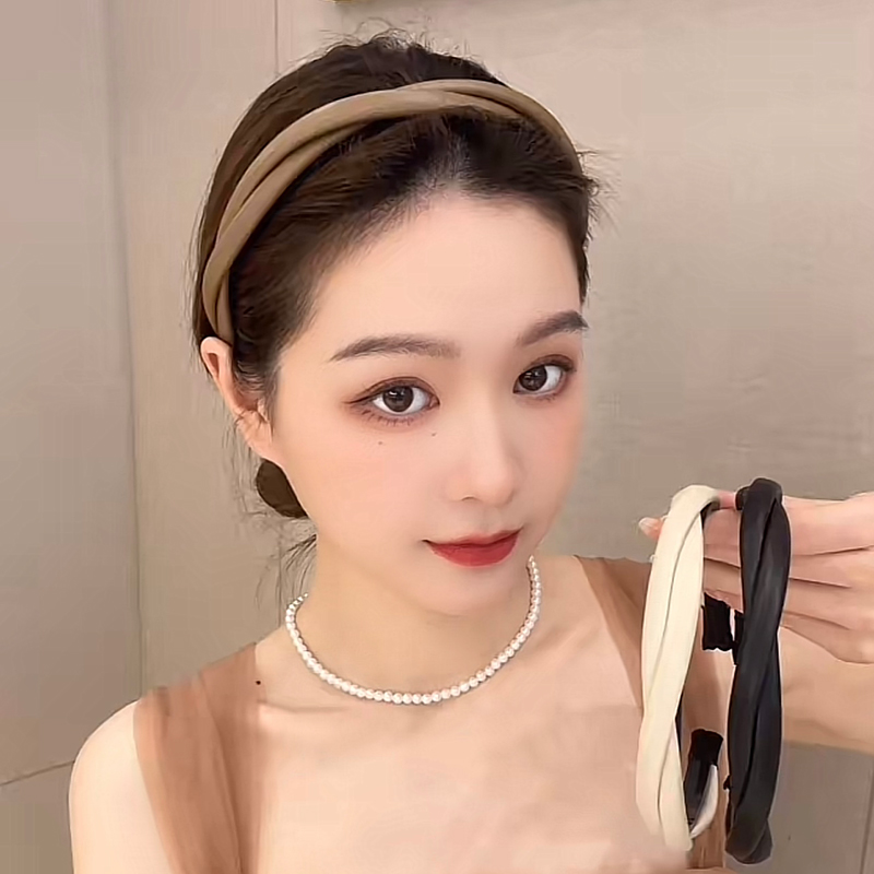 交叉皮质麻花发箍简约高级洗脸