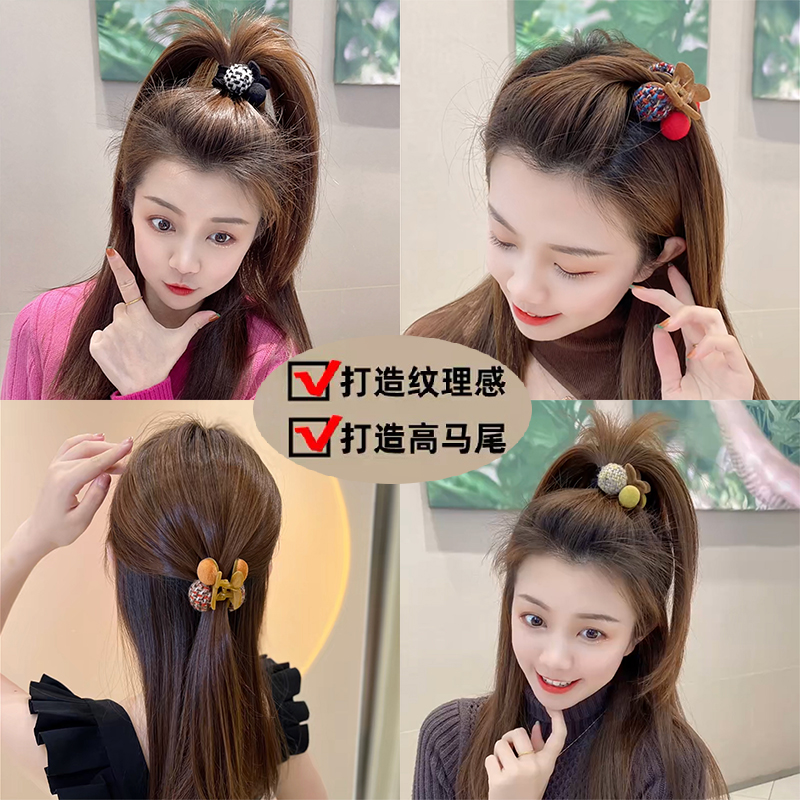小香风高马尾樱桃抓夹网红小夹子