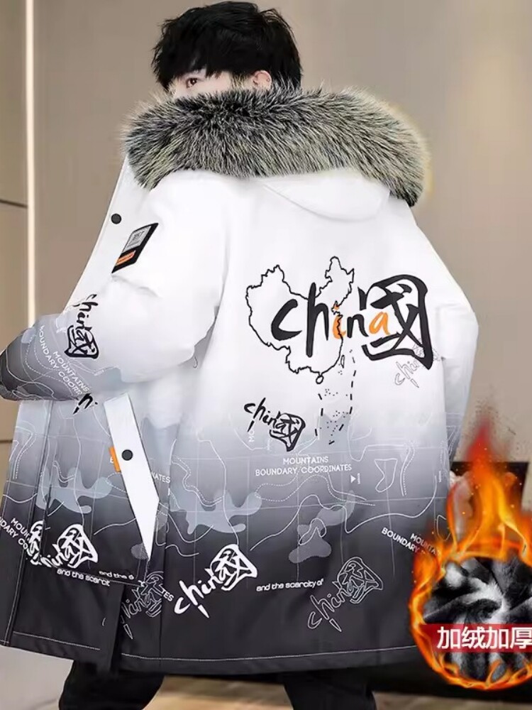 다운 코튼 코트 남성용 중간 길이 가을 겨울 두꺼운 코트 학생 슬림 코튼 코트 남성용 겨울 코트 코튼 코트 파이 오버 코트