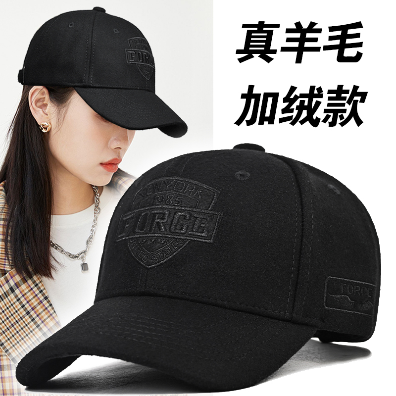 冬季加绒加厚棒球帽女