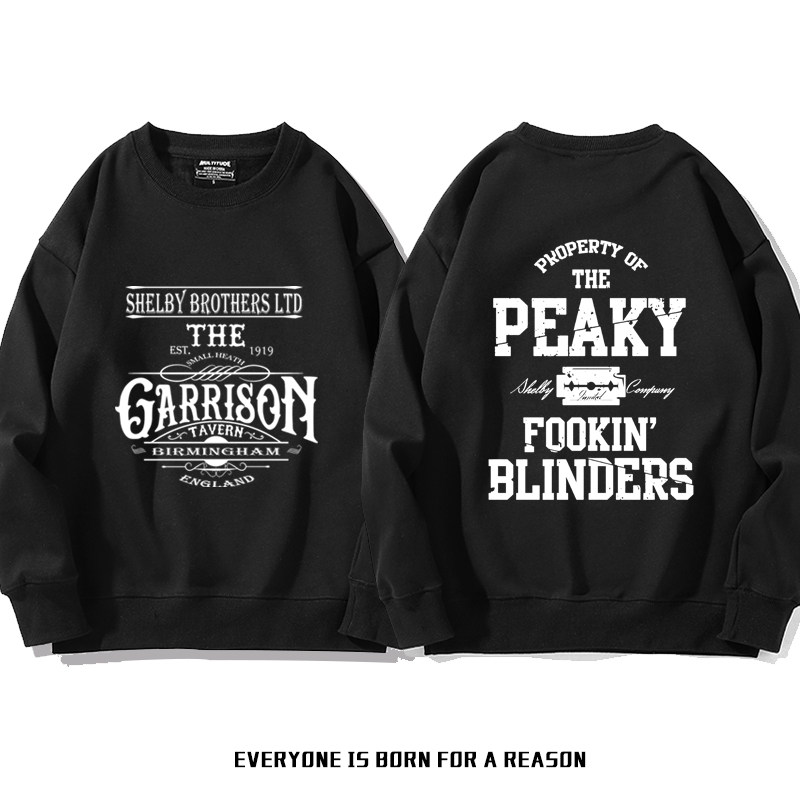 浴血黑帮谢尔比剃刀党周边男女夏季宽松飘带长袖卫衣圆领宽松衣服