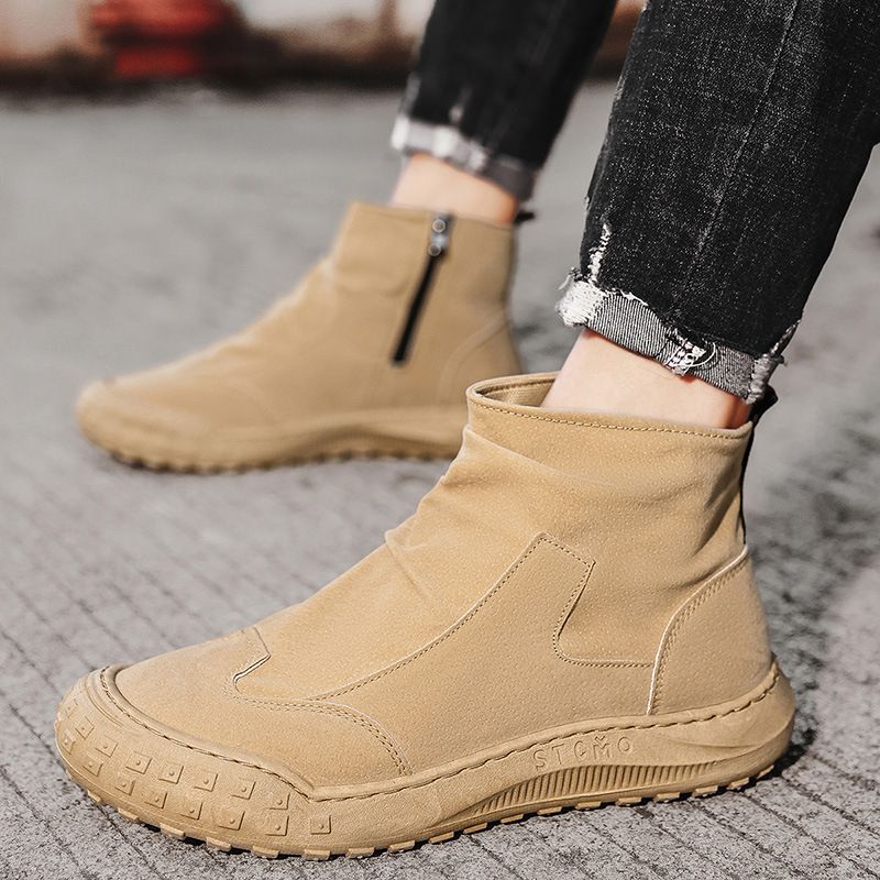 马丁靴男高帮英伦风工装靴子户外潮鞋中帮皮靴男士秋季休闲马丁鞋