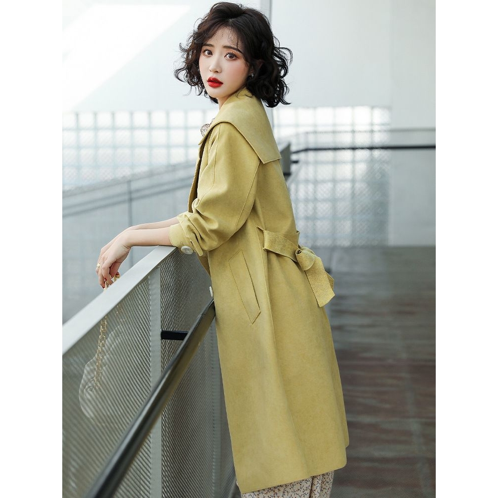年时尚今年风衣初秋款女士外套女秋季流行娃娃领大衣