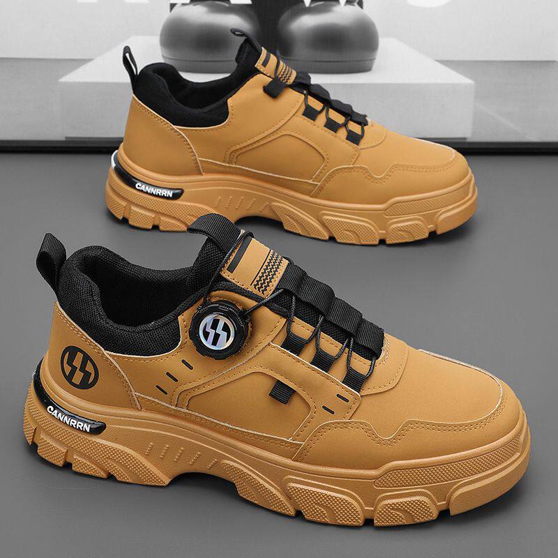 秋季新款透气工装鞋子男潮流百搭马丁靴男士户外休闲板鞋小白