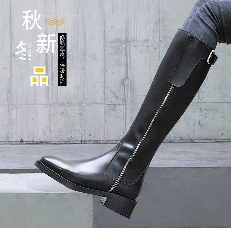 骑士靴女长筒靴2025秋冬新款皮靴粗跟软靴马靴高跟长靴不过膝靴子