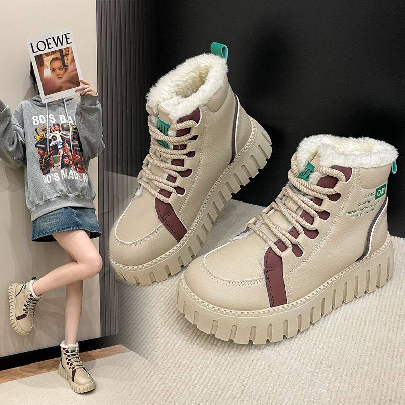 韩版百搭ins加绒高帮小白鞋女冬季学生板鞋舒适保暖休闲鞋女,女鞋,时尚雪地靴,淘宝优惠券,粉丝福利购,淘宝优惠卷