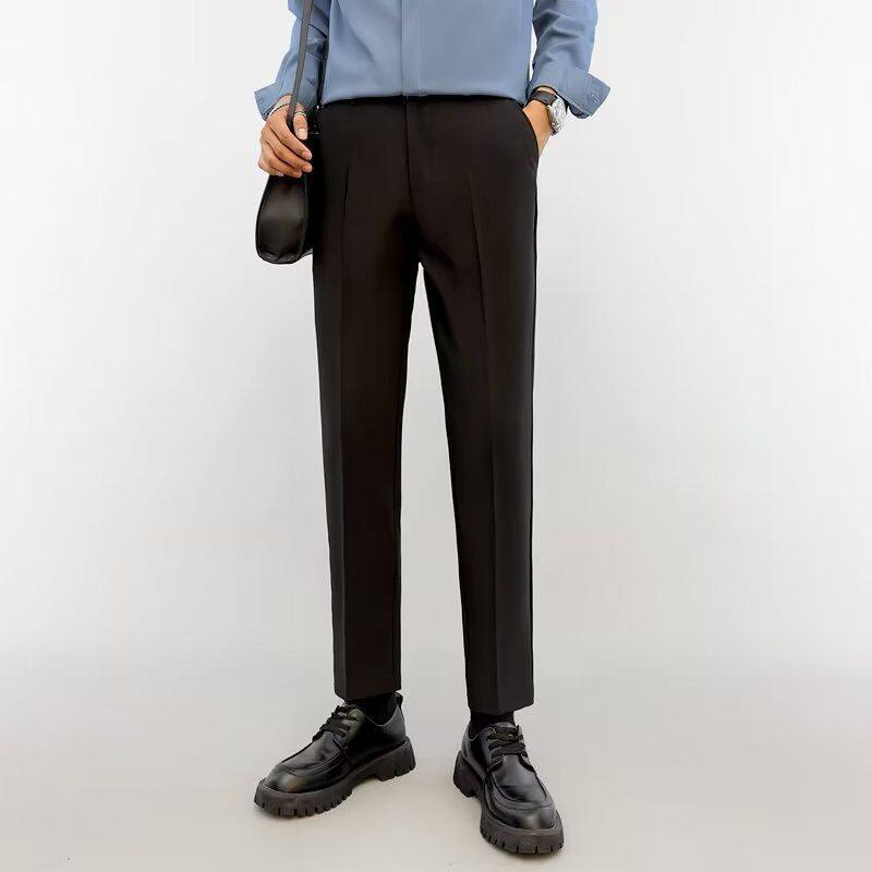 秋冬新款小西裤男九分韩版潮流垂感修身显瘦休闲男士直筒休闲裤子