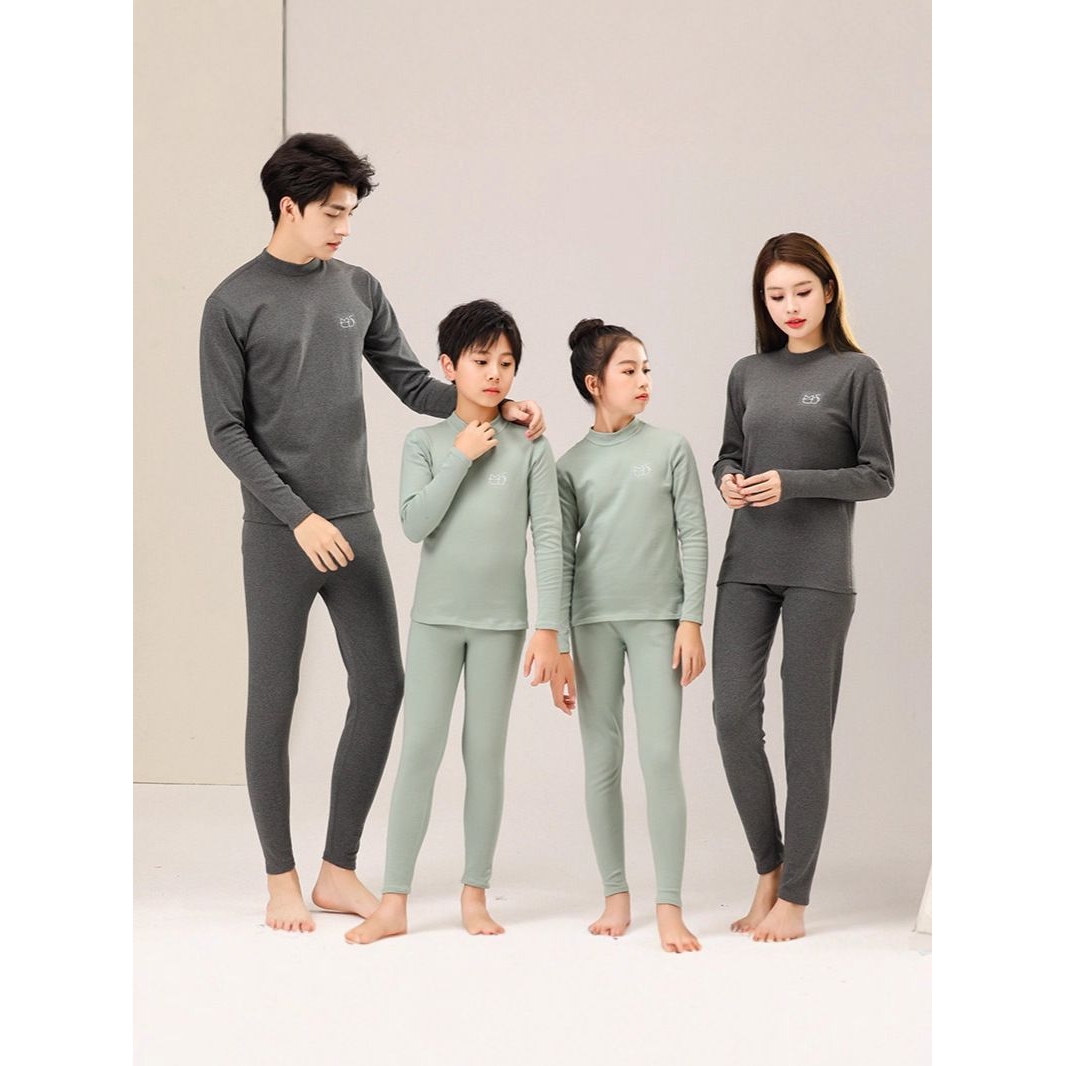 儿童秋衣秋裤羊毛绒男女童纯棉睡衣中大童家居服亲子保暖内衣套装