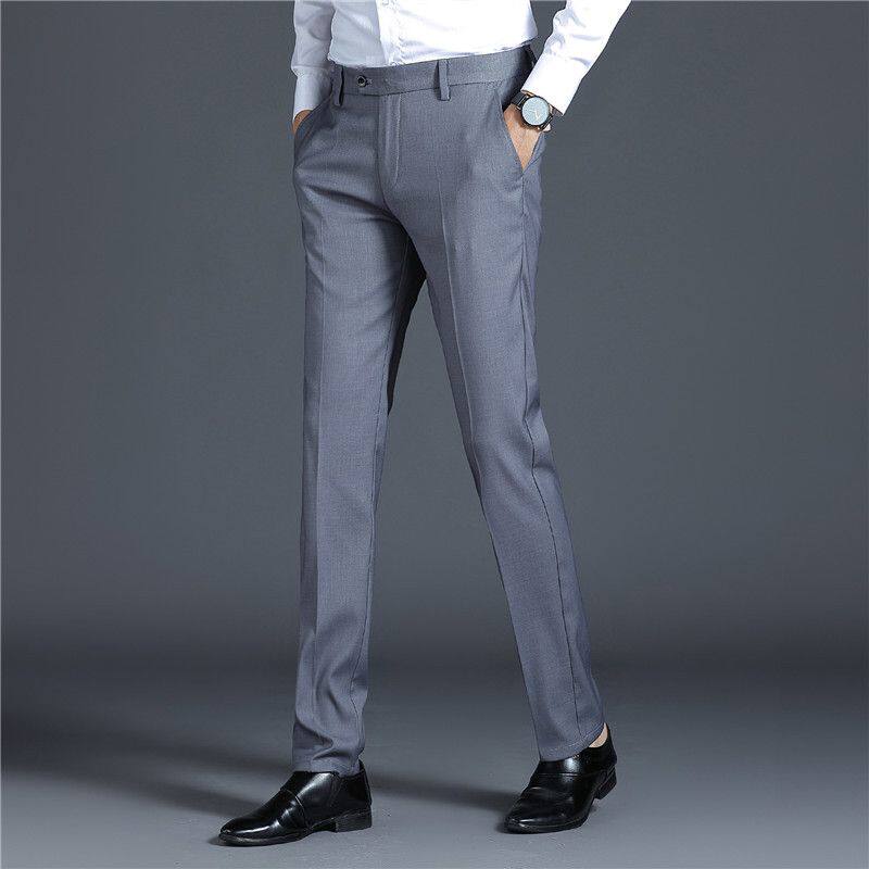 商务西裤男直筒秋冬新款潮流休闲男式修身正装裤子加绒西装裤