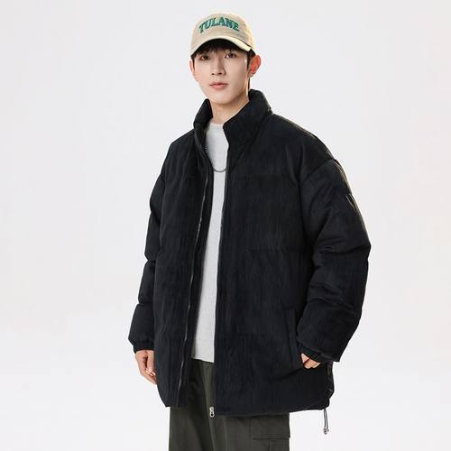 冬季新款时尚休闲运动棉衣男立领保暖拼色棉袄女情侣青年棉服外套