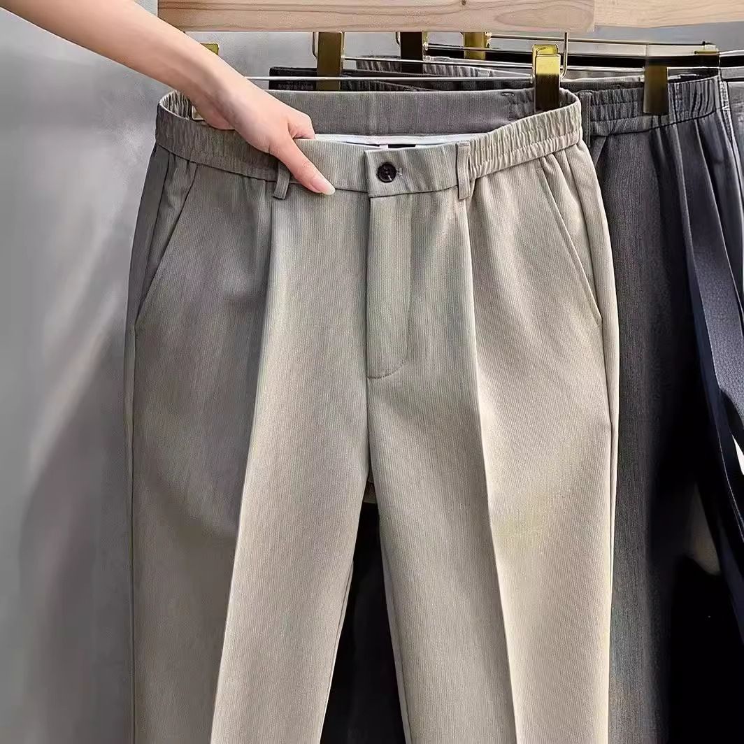 男士裤子春秋款商务休闲裤直筒修身九分西裤男夏季薄款新款潮