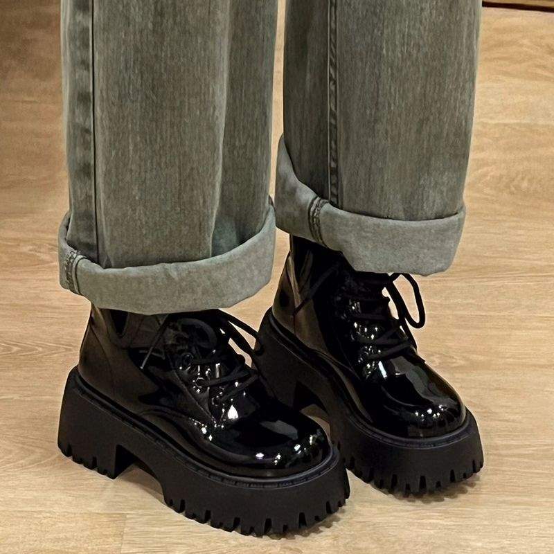 2025新款,超火黑色厚底增高马丁靴女英伦风短靴春秋单靴ins潮