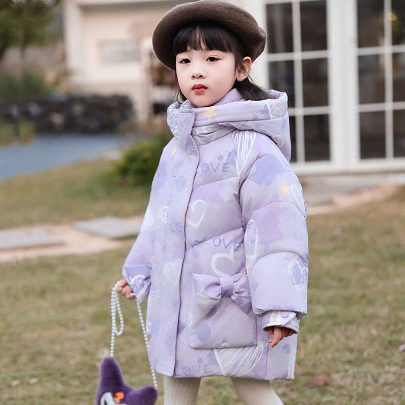 男童女童羽绒服中长款儿童2025年新款韩版加厚洋气男孩保暖中大童