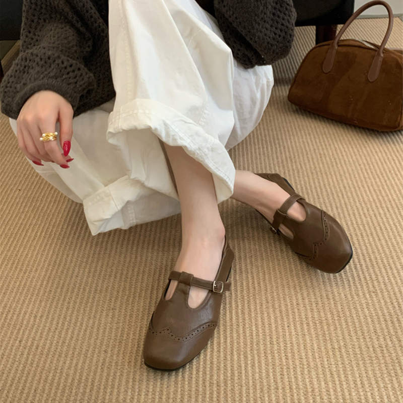 韩版小皮鞋英伦风玛丽珍鞋女2025年秋季新款复古平底扣带浅口单鞋