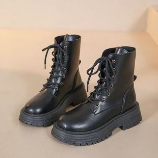 女鞋厚底短靴女休闲百搭韩版单靴2025年春秋季小个子马丁靴女