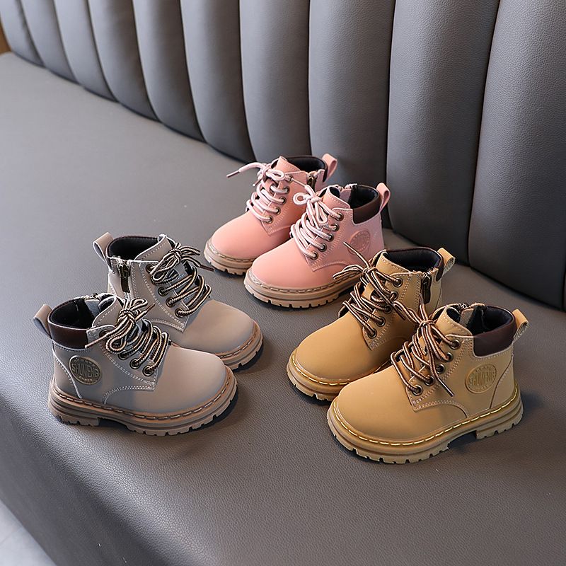 年春秋新款儿童小黄靴女童马丁靴小童短靴软底防滑男宝宝靴子