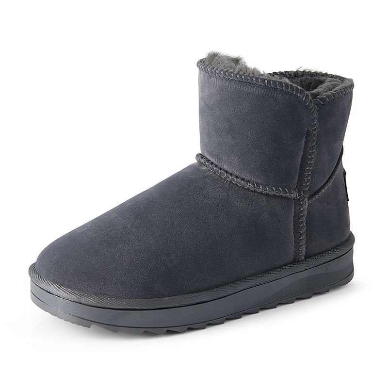 雪地靴男皮毛一体冬季保暖面包大棉鞋加绒加厚东北男鞋