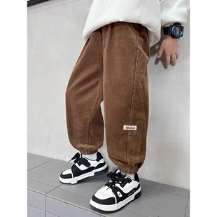 男童裤子春秋款新款男孩运动休闲长裤秋装潮酷炸街儿童卫裤潮