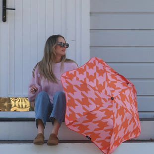 新西兰Blunt 2025款千鸟格创意条纹女士晴雨伞抗强风半自动折叠伞