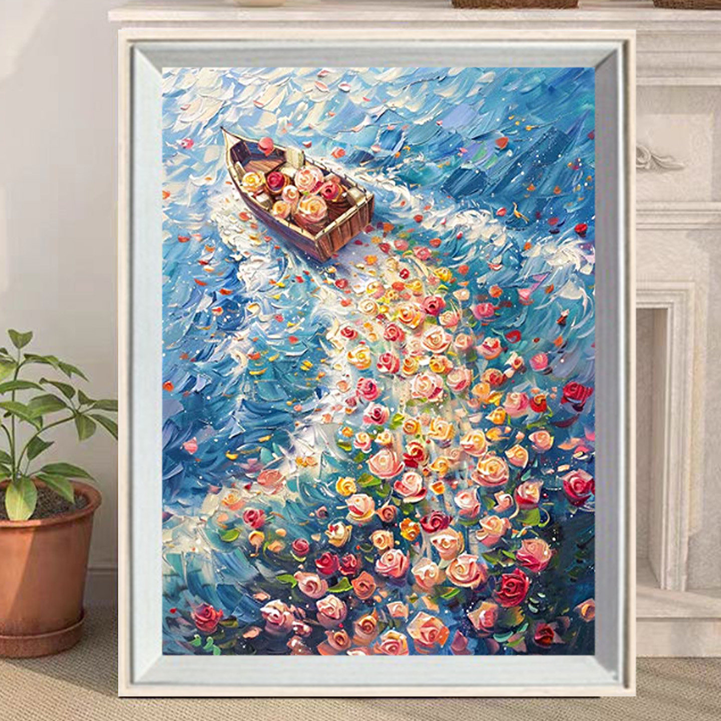 花海的玫瑰船 2026新款钻石画DIY手工满钻客厅卧室高级装饰礼物