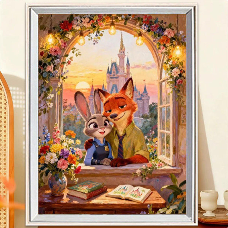 疯狂动物城卡通风景5d钻石画满钻2026新款贴画手工diy粘贴闪钻砖,居家布艺,钻石绣,淘宝优惠券,粉丝福利购,淘宝优惠卷