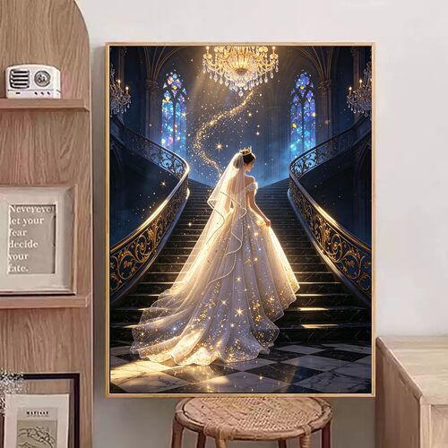 5D满钻城堡婚纱DIY钻石画