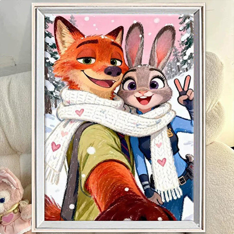 疯狂动物城雪景5d钻石画满钻2026新款贴画卡通手工diy粘贴闪钻砖,居家布艺,钻石绣,淘宝优惠券,粉丝福利购,淘宝优惠卷