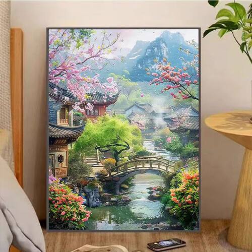 古风山水DIY满钻钻石画礼物