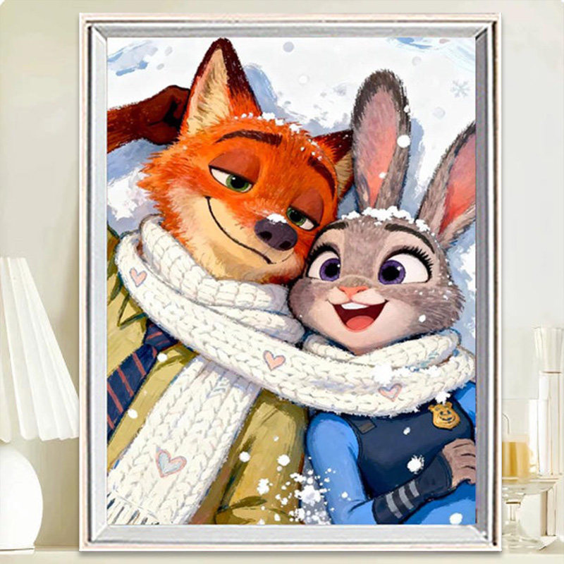 疯狂动物城2026新款钻石画高颜值女孩子手工diy贴画十字绣客厅,居家布艺,钻石绣,淘宝优惠券,粉丝福利购,淘宝优惠卷