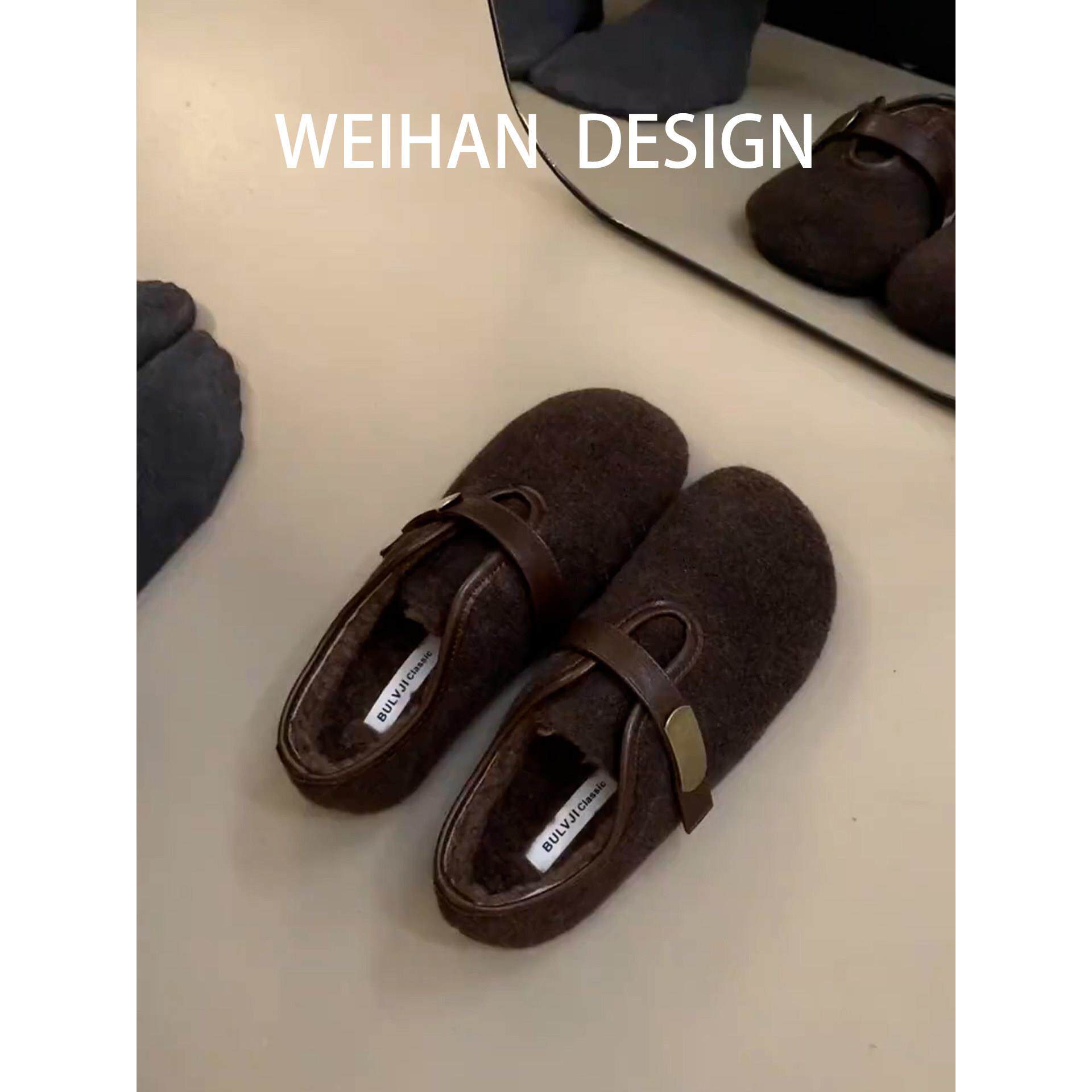 羊皮版！复古加绒毛毛鞋女外穿保暖玛丽珍鞋秋冬平底魔术贴棉单鞋,女鞋,深口单鞋,淘宝优惠券,粉丝福利购,淘宝优惠卷