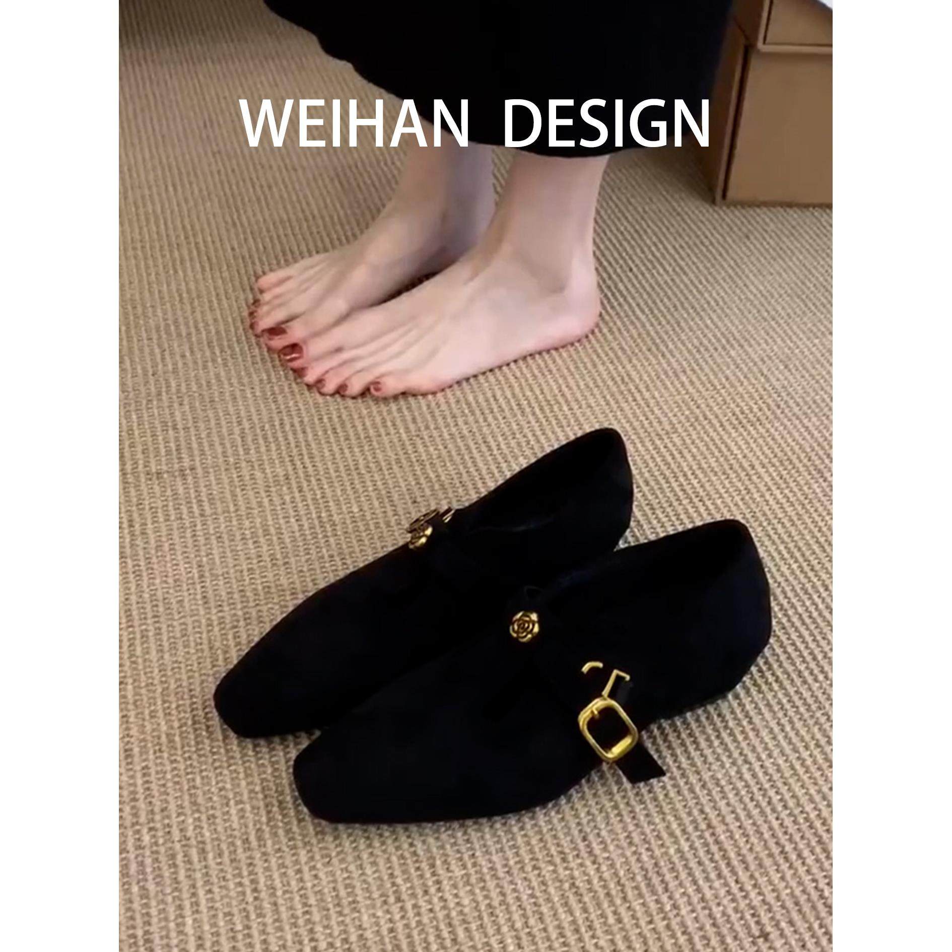 羊皮版！小香风通勤毛呢跛跟单鞋方头气质复古低跟玛丽珍毛毛鞋女,女鞋,玛丽珍鞋,淘宝优惠券,粉丝福利购,淘宝优惠卷