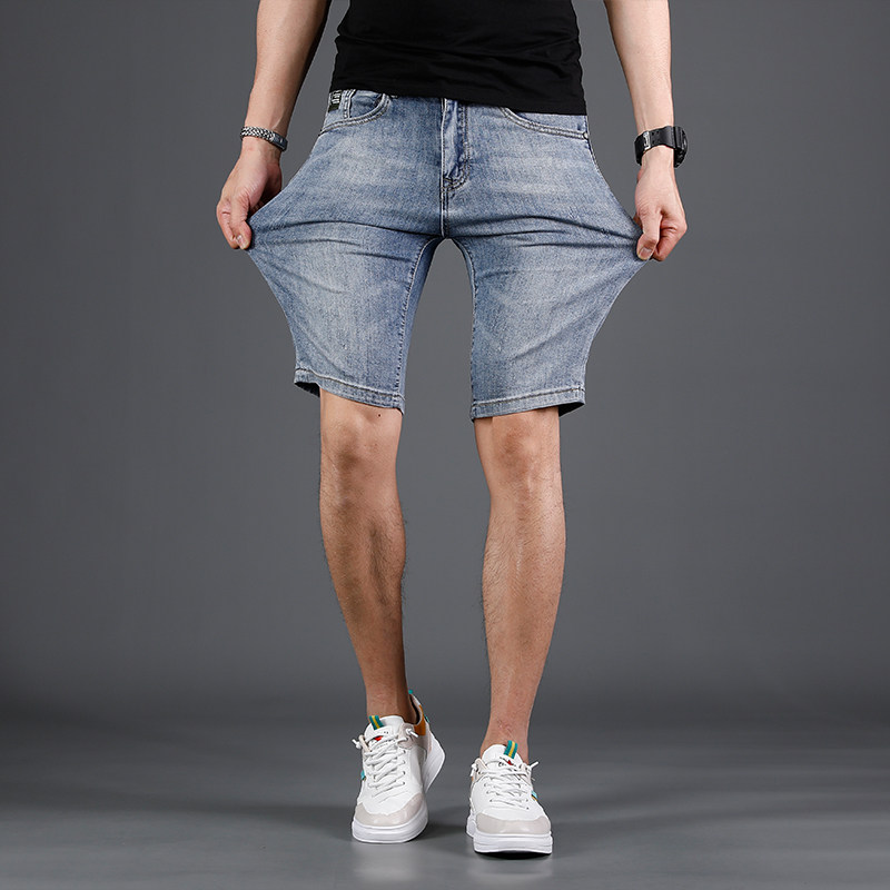 2024年新款蓝色牛仔短裤男夏季薄款五分裤男士七分牛潮牌中裤裤子