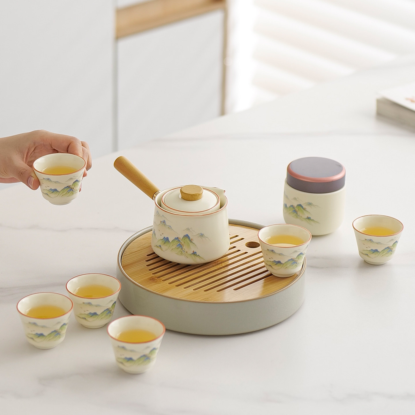 旋转自动泡茶壶懒人泡茶神器图片