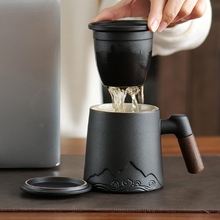 国潮陶瓷茶水分离泡茶杯子个人专用办公室茶道杯高档礼盒水杯喝水