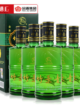 汾酒38度金象竹叶青酒 山西杏花村白酒整箱500mlX6瓶礼盒装