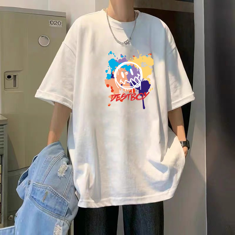 夏季超火港风潮牌纯棉印花短袖