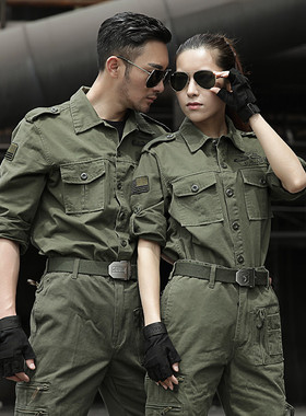 户外空降师套装纯棉迷彩服男春季野战加厚多袋表演军训服工作服女